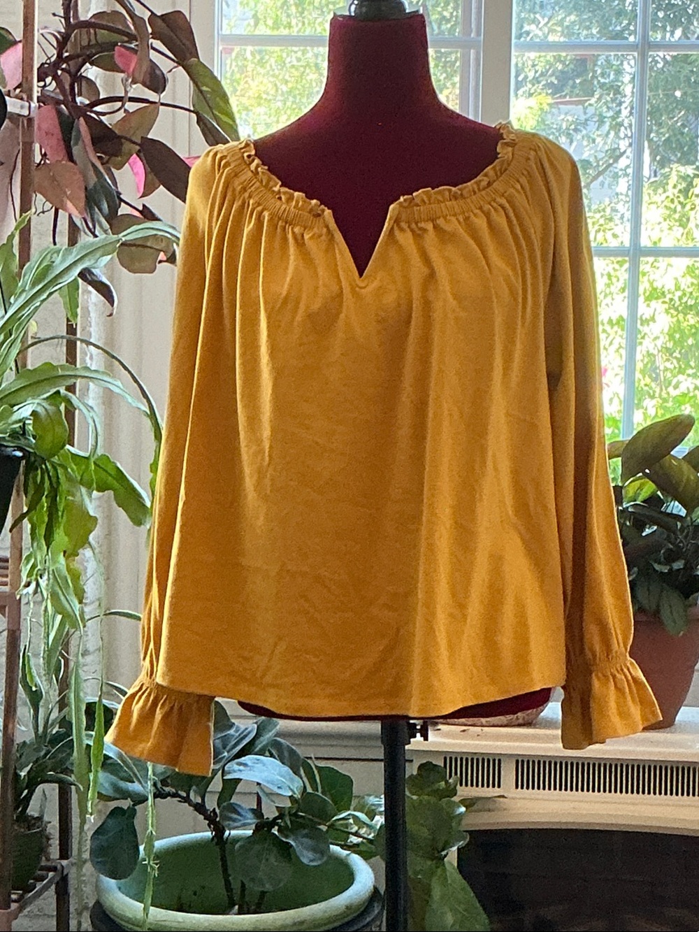 Terra & Sky Mustard Peasant Tunic Top never worn size 14W